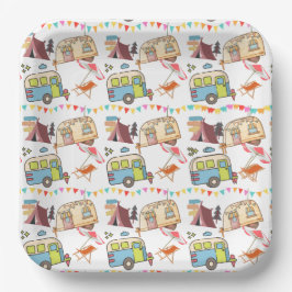 Retro Camping-thema Papieren Bordje
