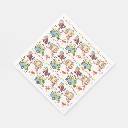 Retro Camping-thema Servet (Hoek)