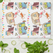 Retro Camping-thema Theedoek (Gevouwen)