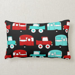 Retro Camping Trailer Turquoise Red Vintage Cars Kussen