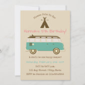 Retro, Camping Verjaardag Uitnodigen | speciale da Kaart (Voorkant)