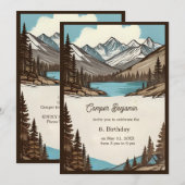 retro camping verjaardagsjongen kaart (Voorkant / Achterkant)