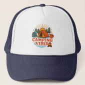 Retro Camping Vibes Trucker Hoed | Buiten zomer Pet (Voorkant)
