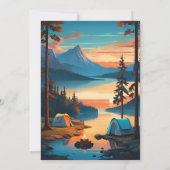 Retro Camping Vrijgezellenfeest Kaart (Achterkant)