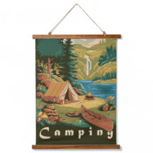 Retro Campingposter Buitenactiviteit Avontuur Natu
