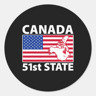 Retro Canada 51e Amerikaanse vlag Trump 2025 M Ronde Sticker