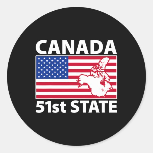 Retro Canada 51e Amerikaanse vlag Trump 2025 M Ronde Sticker (Voorkant)