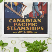 Retro Canada Britain stuamship migration poster, Theedoek (Gevouwen)