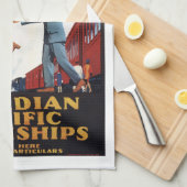 Retro Canada Britain stuamship migration poster, Theedoek (Quarter Fold)