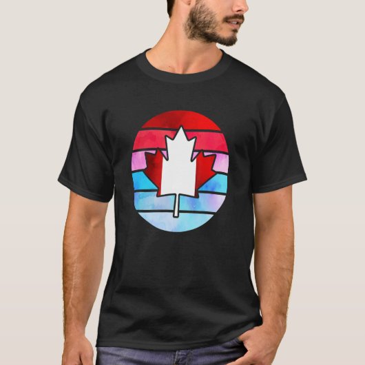 Retro Canada Maple Leaf Happy Canada Day T-shirt (Voorkant)