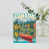Retro Canada Reizen – Bergen & Herfstbos Briefkaart (Staand voorkant)