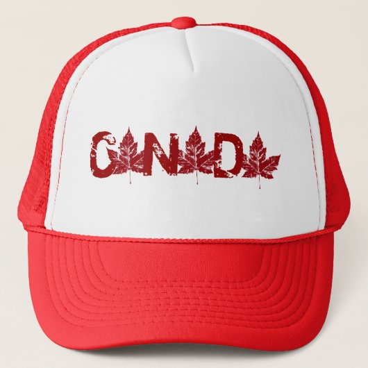 Retro Canada Souvenir Pet Canada Maple Leaf Petten (Voorkant)