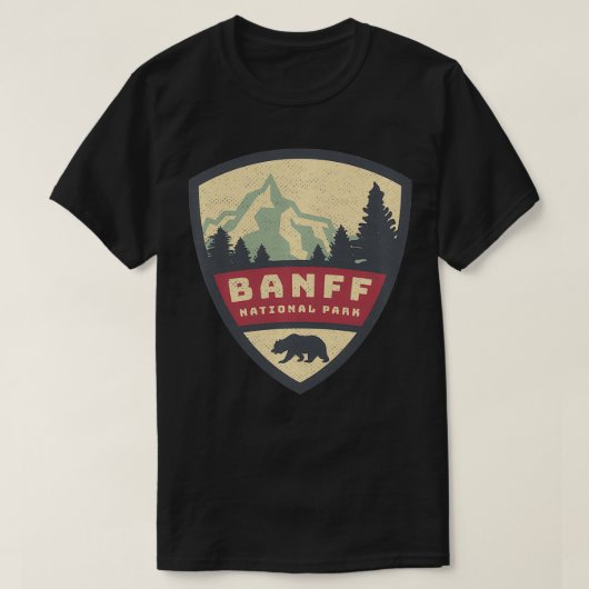 Retro Canadees Banff Nationaal Park Rustiek T-shirt (Design voorkant)