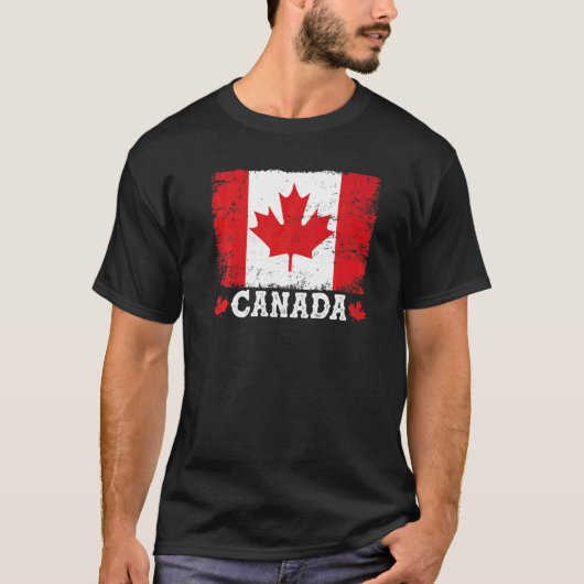  retro Canadian Maple Leaf Canada Flag T-shirt (Voorkant)