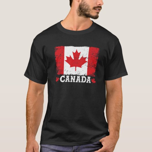  retro Canadian Maple Leaf Canada Flag T-shirt (Voorkant)