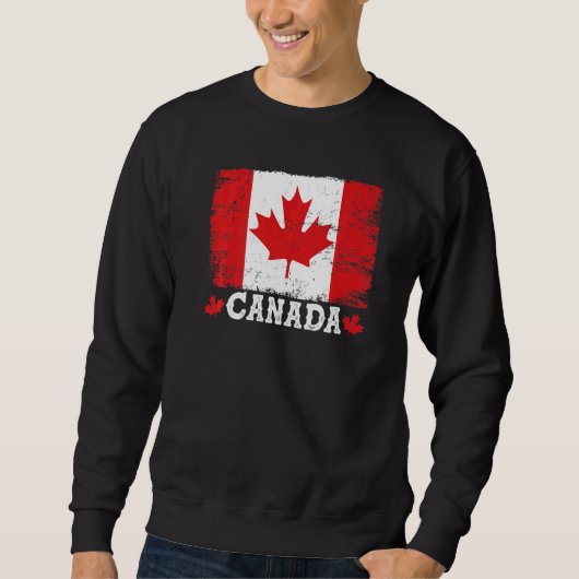 retro Canadian Maple Leaf Canada Flag Trui (Voorkant)