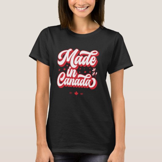 Retro Canadian Maple Leaf Canada Vlag Graphic T-shirt (Voorkant)