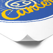 Retro Cancer Zodiac Sign Badge Poster (Hoek)