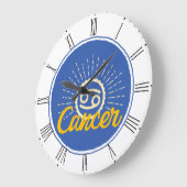Retro Cancer Zodiac Sign Grote Klok (Hoek)