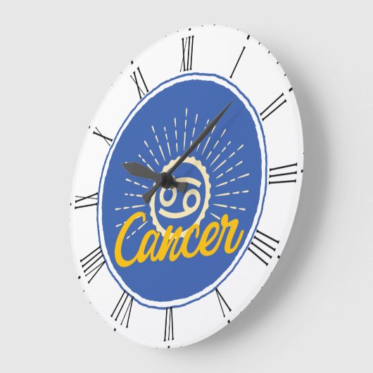 Retro Cancer Zodiac Sign Grote Klok (Hoek)
