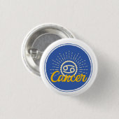 Retro Cancer Zodiac Sign Ronde Button 3,2 Cm (Voorkant /achterkant)