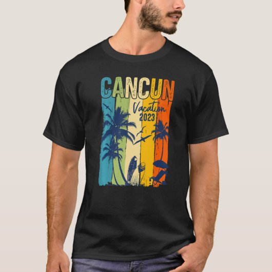 Retro Cancun 2023 Mexico Family Vacation Group Pre T-shirt (Voorkant)