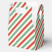 Retro Candy Cane Christmas Stripes Rood Groen Bedankdoosjes (Geopend)