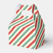 Retro Candy Cane Christmas Stripes Rood Groen Bedankdoosjes (Voorkant Zijde)