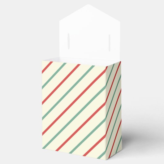 Retro Candy Cane Christmas Stripes Rood Groen Bedankdoosjes (Geopend)