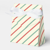 Retro Candy Cane Christmas Stripes Rood Groen Bedankdoosjes (Voorkant Zijde)