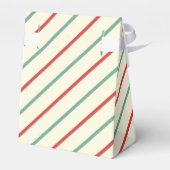 Retro Candy Cane Christmas Stripes Rood Groen Bedankdoosjes (Achterkant)