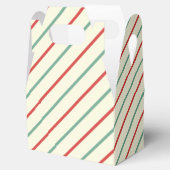 Retro Candy Cane Christmas Stripes Rood Groen Bedankdoosjes (Geopend)