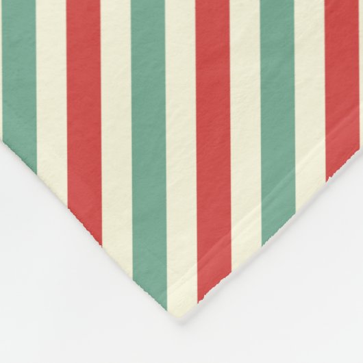 Retro Candy Cane Christmas Stripes Rood Groen Fleece Deken (Hoek)