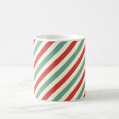 Retro Candy Cane Christmas Stripes Rood Groen Koffiemok (Center)