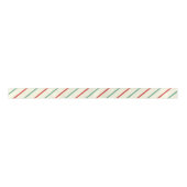 Retro Candy Cane Christmas Stripes Rood Groen Satijnen Lint (Voorkant)