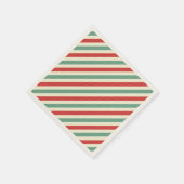 Retro Candy Cane Christmas Stripes Rood Groen Servet (Hoek)