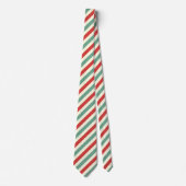 Retro Candy Cane Christmas Stripes Rood Groen Stropdas (Voorkant)