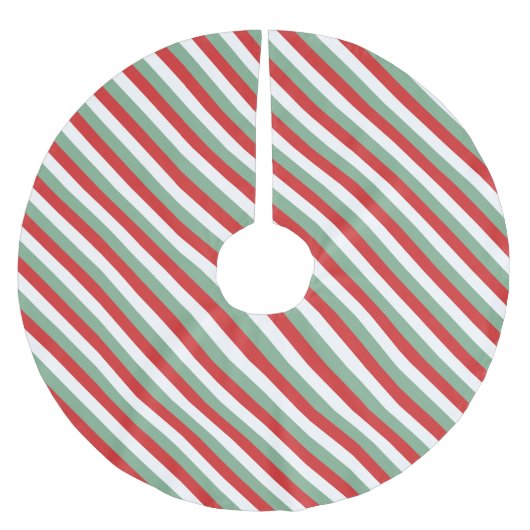 Retro Candy Cane Gestreept Rood Groen Kerst Kerstboom Rok (Voorkant)