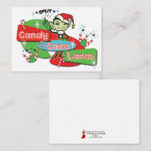 Retro Candy Cane Lanes Bowling Elf Notitiekaartje (Voorkant / Achterkant)