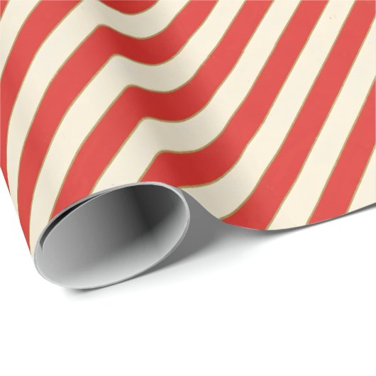 Retro Candy Cane Stripes Gift Cadeaupapier (Rol Hoek)
