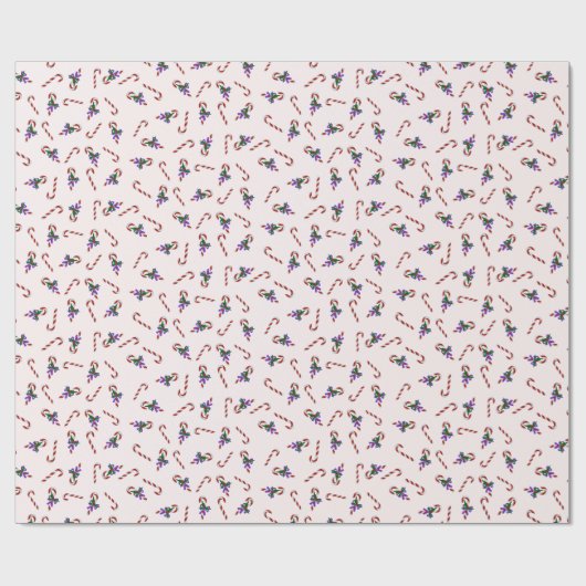Retro Candy Cane Wrapping Papier (Vlak)