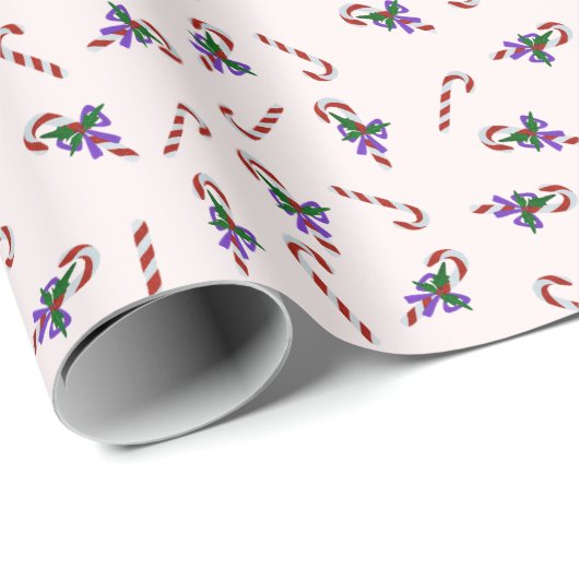 Retro Candy Cane Wrapping Papier (Rol Hoek)