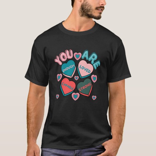 Retro Candy Heart Teacher Valentine's Day You Are  T-shirt (Voorkant)