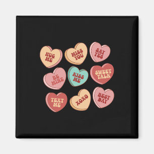Retro Candy Heart Valentijnsgevoel Valentijnsdag G Magneet