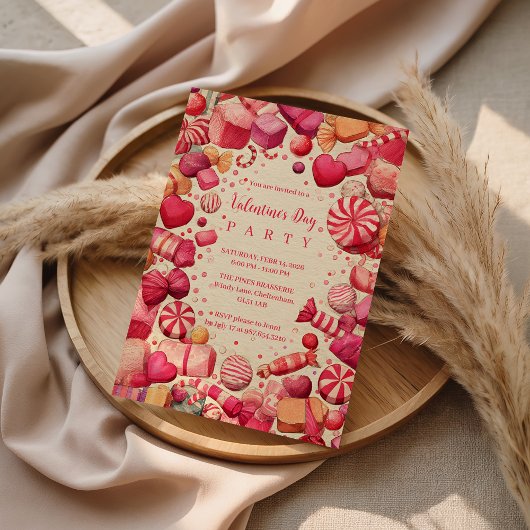 Retro Candy Snoepjes Valentijnsfeest Kaart