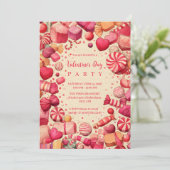 Retro Candy Snoepjes Valentijnsfeest Kaart (Staand voorkant)