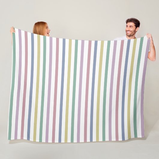 Retro Candy Strepen Fleece Deken (In situ)