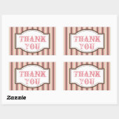 Retro Candy Stripe Bedankt Stickers (Vel)
