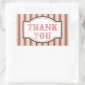Retro Candy Stripe Bedankt Stickers (Tas)