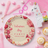 Retro Candy Sweets Valentijnsfeest Papieren Bordje (Feest)